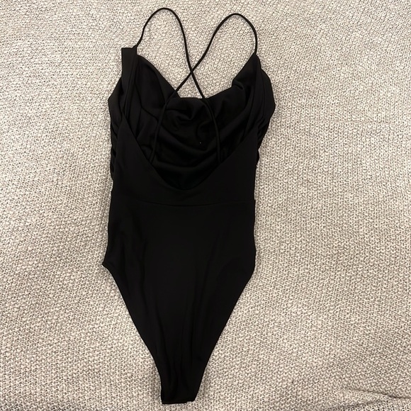 Zara black thong bodysuit size small - Picture 2 of 3
